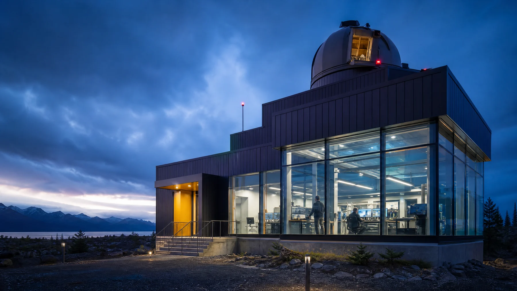 Daylight Build Observatory exterior at blue hour