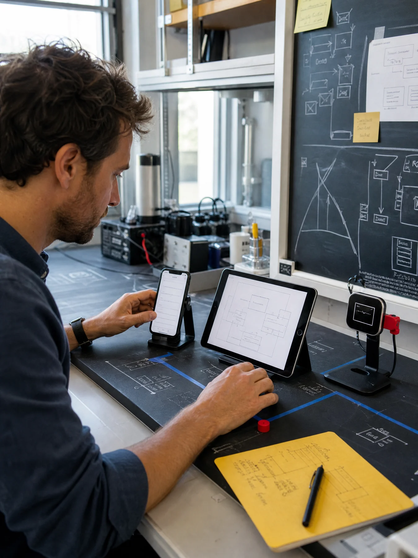 Engineer testing a device path
